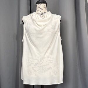 Express Sleeveless Drape Neck Women’s Top - White